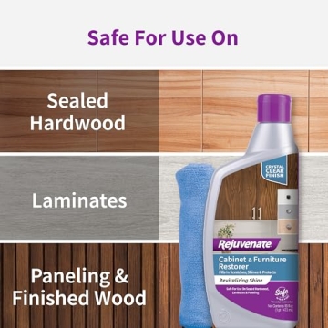 Rejuvenate Cabinet And Furniture Restorer Fills In Scratches, Shines And Protects Indoor Cabinets And Furniture, 16 Ounces