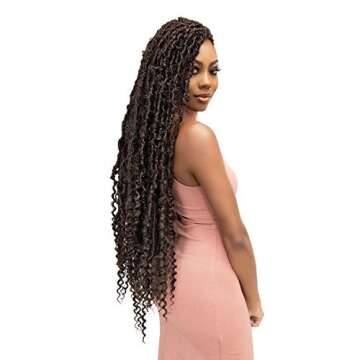 Janet Collection Nala Tress MAVERICK LOCS Crochet Braid 18 (1B (Off Black))