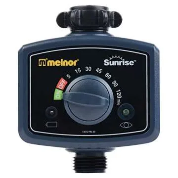 Melnor 65073-AMZ Sunrise Once-A-Day Automatic Water Timer with 2 Filter Washers Set, Amazon Bundle