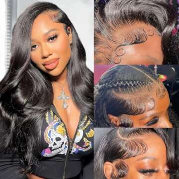 Beauty Lueen 13x4 HD Transparent Body Wave Lace Front Wigs Human Hair Pre Plucked Glueless Wigs 13x4 Lace Frontal Wigs For Black Women 150 Density (24 inch)