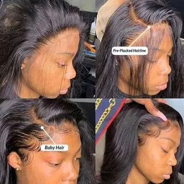 Beauty Lueen 13x4 HD Transparent Body Wave Lace Front Wigs Human Hair Pre Plucked Glueless Wigs 13x4 Lace Frontal Wigs For Black Women 150 Density (24 inch)