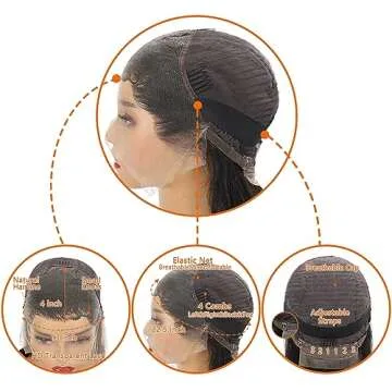 Beauty Lueen 13x4 HD Transparent Body Wave Lace Front Wigs Human Hair Pre Plucked Glueless Wigs 13x4 Lace Frontal Wigs For Black Women 150 Density (24 inch)