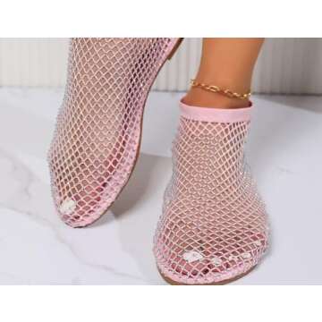 Oartway Ultra Comfortable Shiny Gem Mesh Flats, Ballet Flats for Women Sandals Women Dressy Summer F...