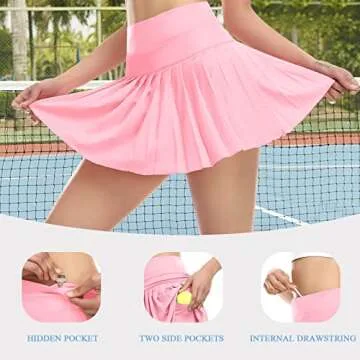 Stylish Pleated Tennis Skirt with Built-in Shorts for Women