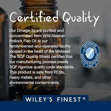 Wiley's Finest Wild Alaskan Fish Oil Peak EPA - Triple Strength Peak EPA and DHA - 1000mg Omega-3s, SQF-Certified - 90 Softgels (90 Servings)