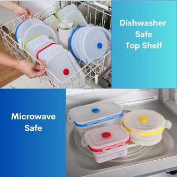 Collapsible Silicone Food Storage Containers - ECOBERI Set of 4