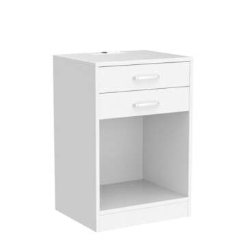 Tiptiper Nightstand Set of 2 with Charging Station, White Night Stands for Bedroom, End Table Side Stand, Bedside Table with Drawers