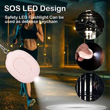 Graduation Gifts Upgraded 3in1 self Defense Personal Alarms for Women Keychain 140dB Loud Siren Safety Protection Device with LED Light USB Rechargeable for Girls Kids Seniors