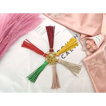 PAMIR TONG 5.9'' 15pcs PU Leather Tassel for Purse With Golden Metal Caps Lobster Swivel Keychain Tassels For Handbag Phone Car Key Jewelry DIY Crafts Jewelry Making GD189