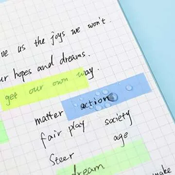 VANRA 5 Rolls Highlighter Tape Transparent Marking Sticker Removable Fluorescent Colored Tags for Reading Class, 16 ft Per Roll