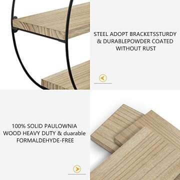 Biewoos Floating Wall Shelf - Rustic Modern Storage Solution