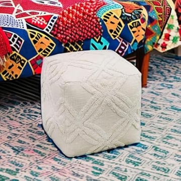 Stylish COTTON CRAFT Hand Tufted Pouf for Home Use