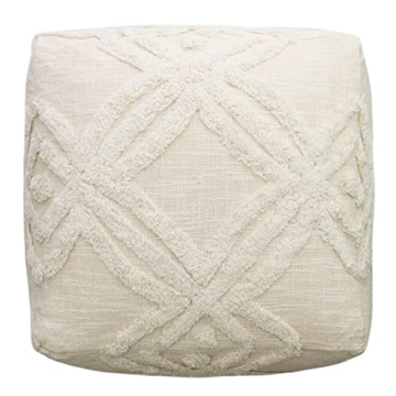 Stylish COTTON CRAFT Hand Tufted Pouf for Home Use