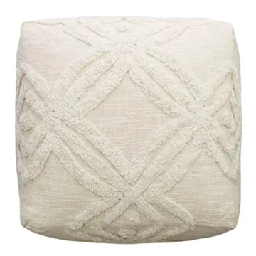 Stylish COTTON CRAFT Hand Tufted Pouf for Home Use