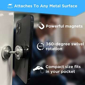 Gym Mate Dual Magnetic Phone Mount & Holder. Attaches magnetically to Metal Surface. Shoot Hands-Fre...