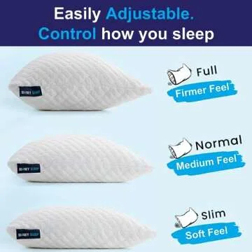 Sidney Sleep Pillow for Side and Back Sleepers - Comfort for Neck and Shoulder Pain - Adjustable and...