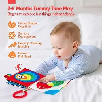 hahaland Baby Books 0-6 Months - 2PCS Infant Toys 0-6m Tummy Time Baby Toy Newborn Toys High Contrast Visual Development Sensory Baby Book Baby Girl Boy Shower Gift Easter Basket Stuffers