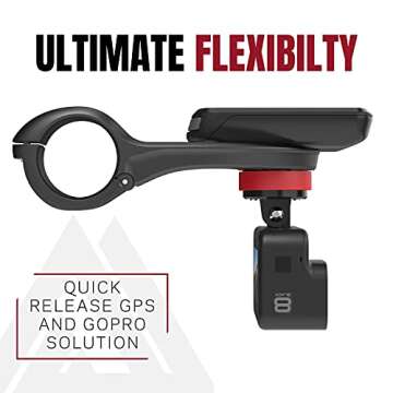 KOM Cycling CM06 Quick Release GoPro Computer Mount for Wahoo and Garmin Bike Computers (Bike Mount ...