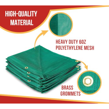 Sturdy 16x24 Green Heavy Duty Shade Mesh Tarps for Outdoor Use