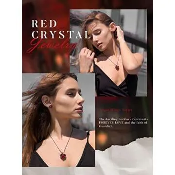 CDE Angel Wing Pendant Necklace with Heart Crystal and Zircon