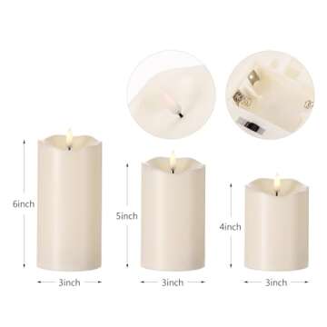 Mingfuxin Flameless Candles, Battery Operated Candles, LED Waterproof Outdoor Indoor Flameless Candl...