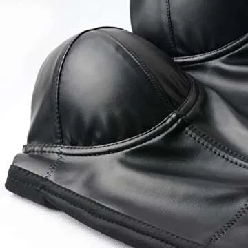 ELLACCI PU Leather Bustier Crop Top Gothic Punk Push Up Women's Corset Top Bra Black X-Small