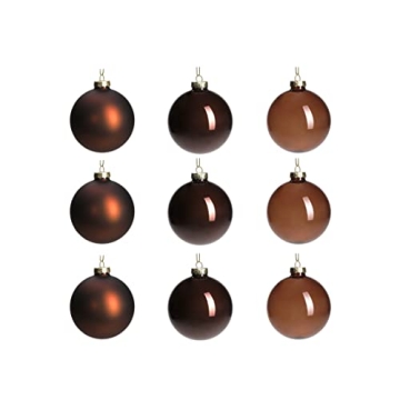 Elegant Brown Glass Christmas Ball Ornaments for Decoration