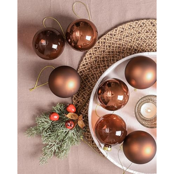 Elegant Brown Glass Christmas Ball Ornaments for Decoration