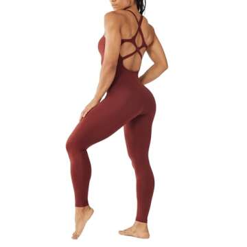 LOVESOFT Women's Sleevesless Bodysuit Dance Unitard, Backless Bodycon Rompers Jumpsuits for Workout Yoga