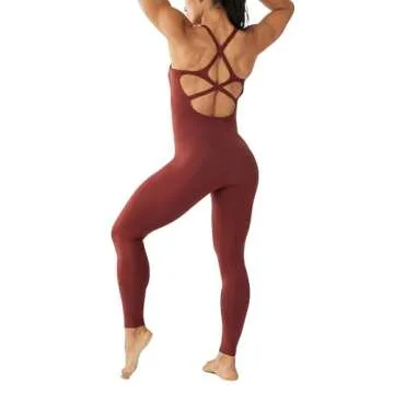 LOVESOFT Women's Sleevesless Bodysuit Dance Unitard, Backless Bodycon Rompers Jumpsuits for Workout Yoga