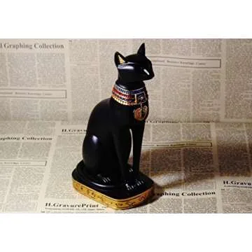 9.5" Ancient Egypt Kitty Egyptian Bastet Cat Goddess Statue Collectible Bastet Sculpture (9.5" Tall)