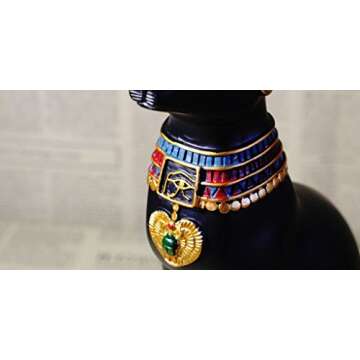 9.5" Ancient Egypt Kitty Egyptian Bastet Cat Goddess Statue Collectible Bastet Sculpture (9.5" Tall)