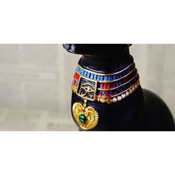 9.5" Ancient Egypt Kitty Egyptian Bastet Cat Goddess Statue Collectible Bastet Sculpture (9.5" Tall)