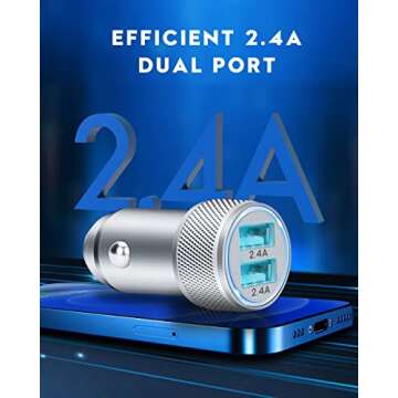 TIKALONG Car Charger Compatible with iPhone 13/12/11/XR/XS/X/Pro Max 8/7/6/6S Plus 5S/5C/SE2, iPad Air Mini Pro (2.4A Dual Port USB Car Charger Adapter with 2X 3ft Charging Cable Cord) (3in1 Pack)