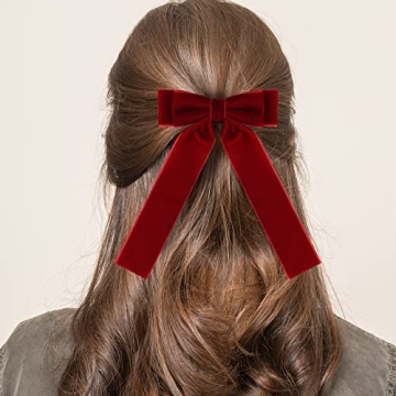 Elegant Velvet Bow Hair Clips for Women and Girls