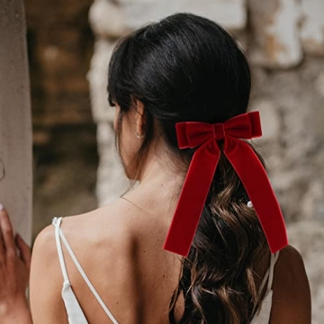 Elegant Velvet Bow Hair Clips for Women and Girls