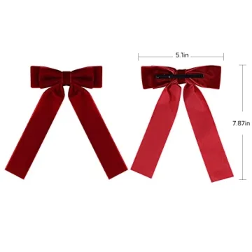 Elegant Velvet Bow Hair Clips for Women and Girls