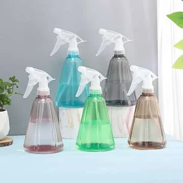 BALABALA Spray Bottles Pack of 5 Water Squirt Bottle 17 oz Adjustable Empty Plastic Storage Container for Cleaning Solutions, Gardening, Pets, Plants, Hair Misting, Leak Proof, BPA Free, 5 Colors