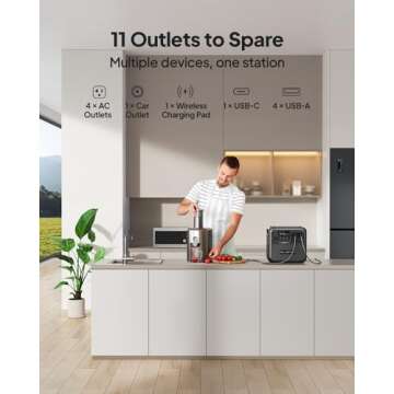 BLUETTI AC180 Portable Power Station, 1152Wh LiFePO4 Battery Backup w/ 4 1800W (2700W peak) AC Outlets, 0-80% in 45Min, Solar Generator for Camping, Off-grid, Power Outage