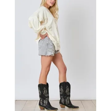 Y2k Pearl Bow Sweatshirt for Women Oversized Long Sleeve Pullover Shirt Fairycore Grunge Going Out Jumper Tops (White, L)