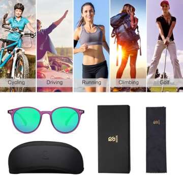 SOJOS Polarized Small Round Sunglasses UV400 Protection