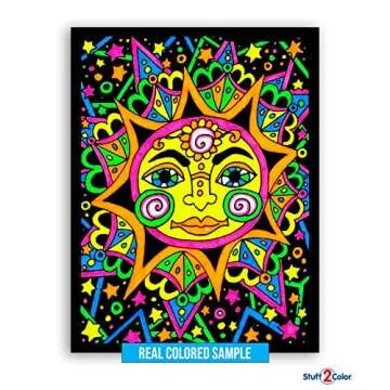 Super Pack of 18 Fuzzy Velvet Coloring Posters (Original Edition) - Great for Family Time Coloring, Arts, Crafts, Travel, School, Care Facilities [All Ages Fun: Girls, Boys, Adults, Kids] (1 Pack)