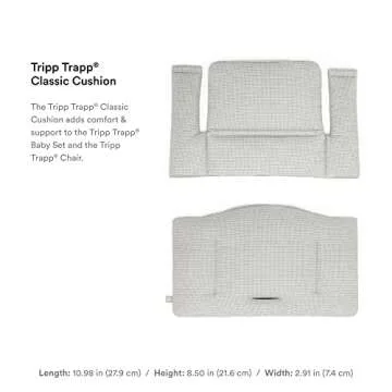 Tripp Trapp Classic Cushion, Nordic Grey - Pair with Tripp Trapp Chair & High Chair for Support and Comfort - Machine Washable