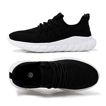 DUOYANGJIASHA Women's Athletic Running Walking Fabric Breathable Slip On Sports Tennis Mesh Breathable Workout Sneakers Gym Outdoor Shoes