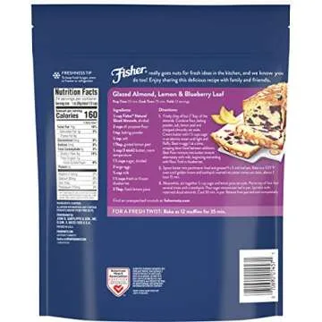 Fisher Chef's Naturals Unsalted Sliced Almonds 24oz Resealable Bag, Raw Nuts Perfect for Cooking, Ba...