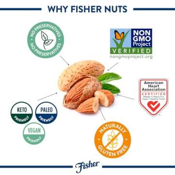 Fisher Chef's Naturals Unsalted Sliced Almonds 24oz Resealable Bag, Raw Nuts Perfect for Cooking, Baking & Snacking, Vegan Protein, Keto Snack, Gluten Free