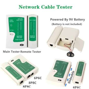 Gaobige Network Tool Kit for Cat5 Cat5e Cat6, 11 in 1 Portable Ethernet Cable Crimper Kit with a Ethernet Crimping Tool, 8p8c 6p6c Connectors rj45 rj11 Cat5 Cat6 Cable Tester, 110 Punch Down Tool