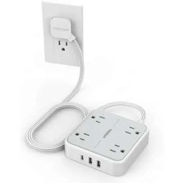 Ultra Thin TESSAN Surge Protector with USB Ports