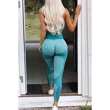 OLCHEE Women’s Workout Sets 2 Piece - Seamless Yoga Leggings and Cross-Strap Sports Bra Gym Outfit...