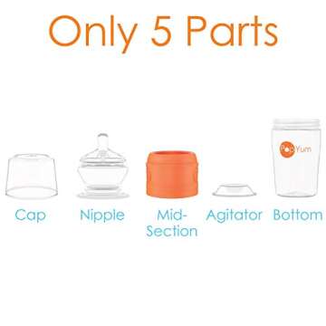 PopYum 9 oz Baby Bottle: Easy On-the-Go Formula Mixing